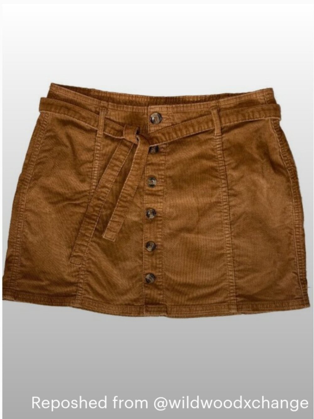American Eagle A-Line Belted Corduroy Mini Skirt